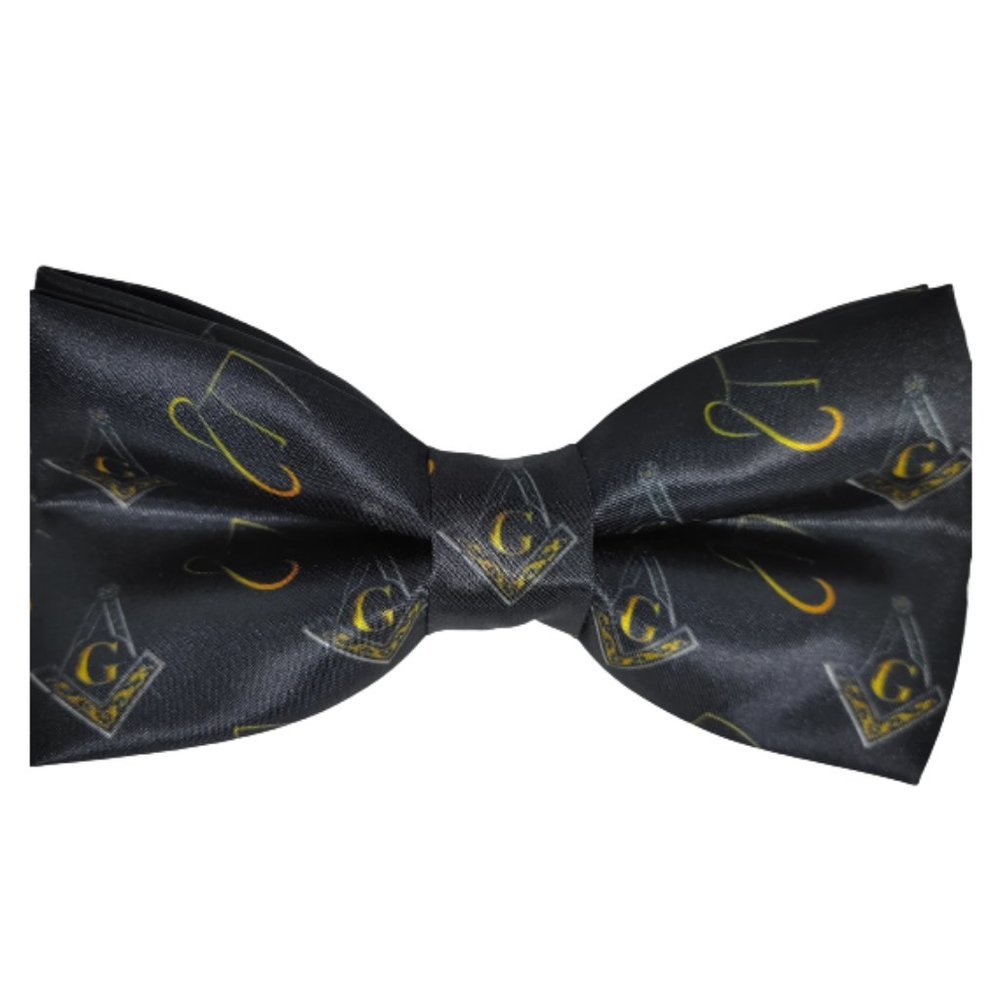 Masonic Bow Tie Black Square & Compasses Freemason Mason, Masonic bow tie